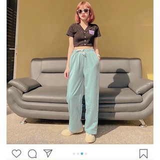 Set Quần Suông + Crop V Logo