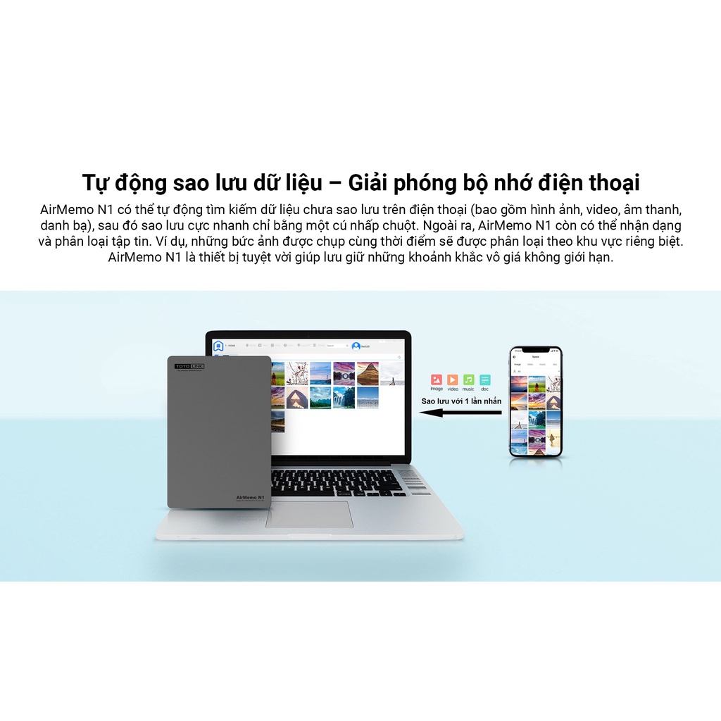 Thiết bị lưu trữ dữ liệu thông minh AirMemo N1 - HÀNG CHÍNH HÃNG