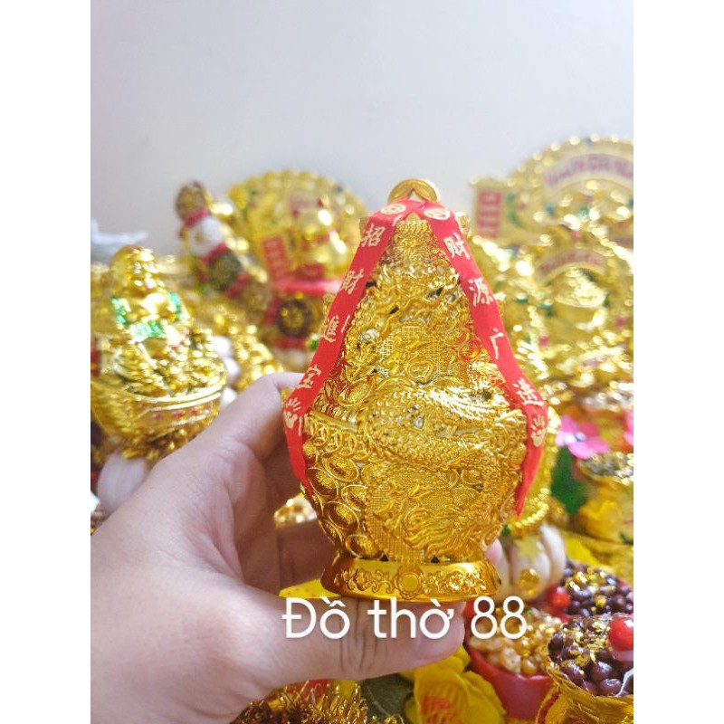 thỏi vàng rồng 3 tầng trang trí thẻ đỏ trang trí tháp tỏi