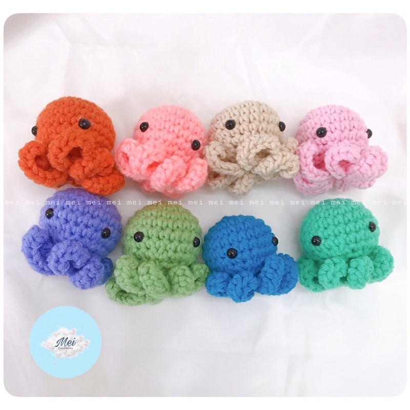 MÓC KHOÁ BẠCH TUỘC MINI LEN MÓC XINH XỈU- BẠCH TUỘC HANDMADE