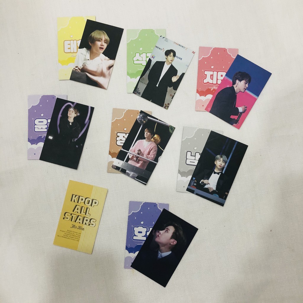 Bộ card BTS 7 card (7 thành viên) trang trí nhà cửa