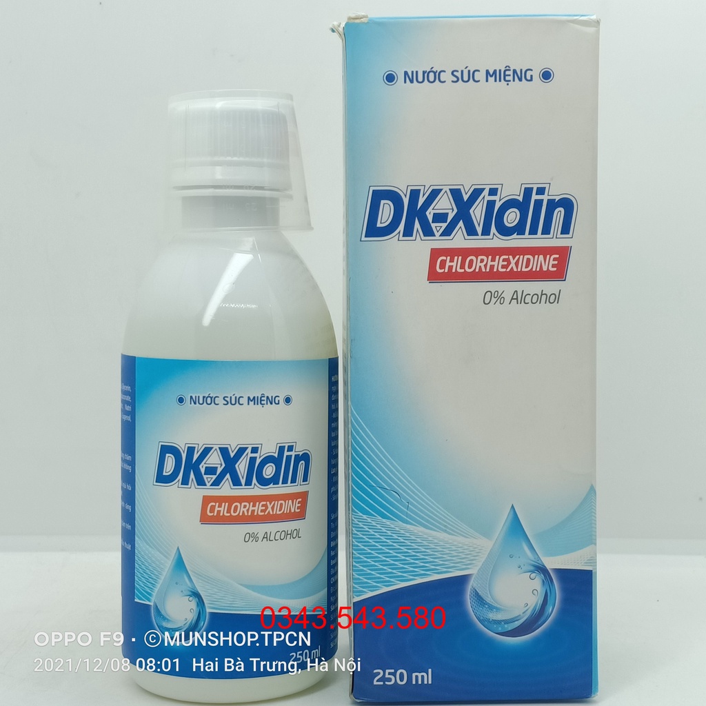 Nước súc miệng DK-Xidin chlorhexidine chai 250ml