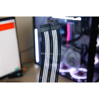 Dây nối dài nguồn bọc lưới Đen Trắng (24 Pin/ 8 Pin/ 6 Pin)