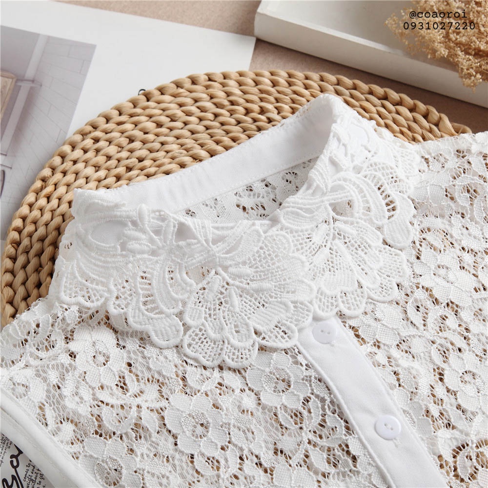 Cổ áo tháo rời cho nữ chất ren xinh xắn, phối cùng áo len áo không cổ tạo kiểu cổ áo cho nữ - Mã CD40