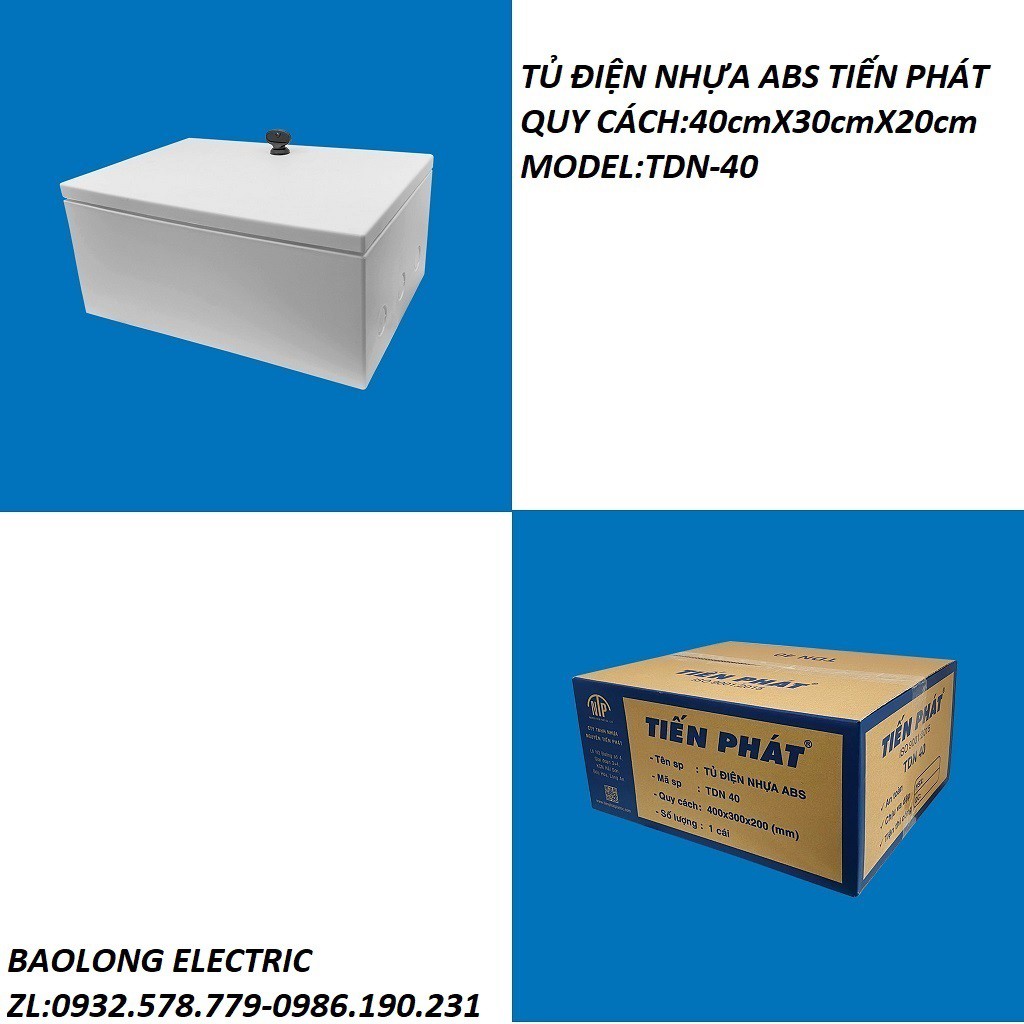 TỦ ĐIỆN NHỰA ABS TIẾN PHÁT 40cmX30cmX20cm