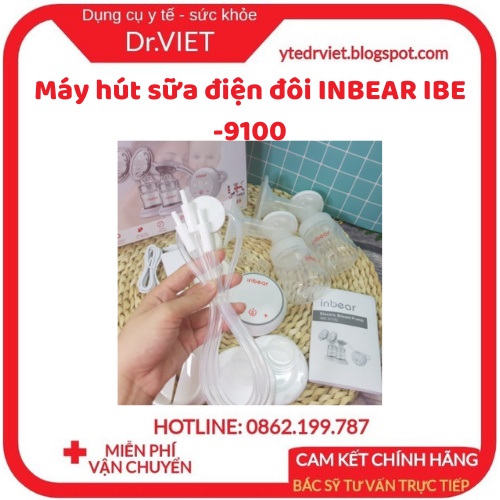 Máy hút sữa điện đôi INBEAR IBE -9100 có 6 cấp độ Massage giúp kích thích sữa về nhanh và đều, giảm đau tốt cho mẹ