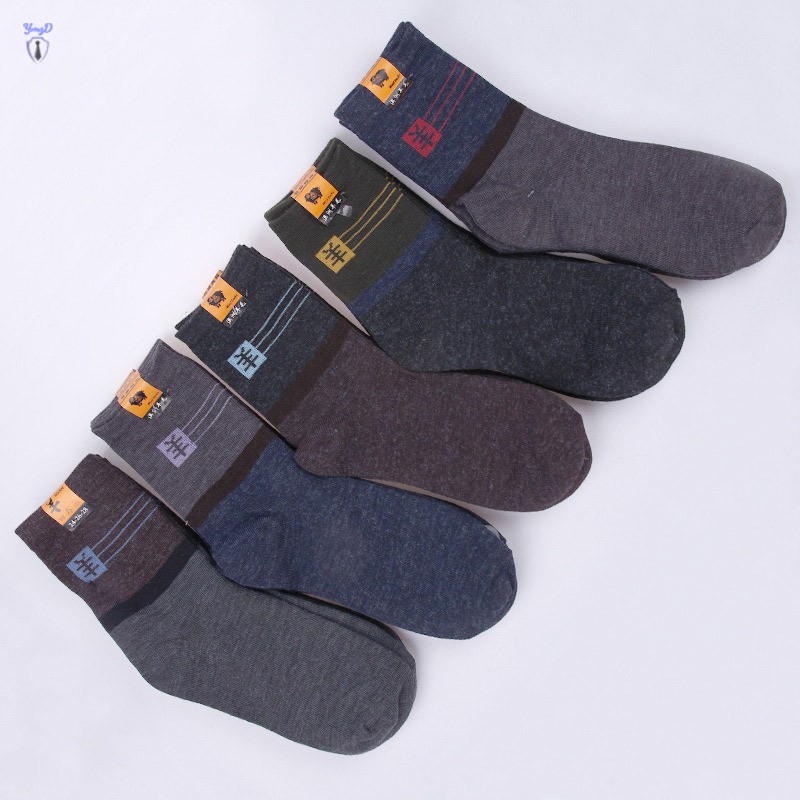 YI 5 Pairs/Set Men Ankle Socks Autumn Winter Home Man Casual Crew Sock @VN