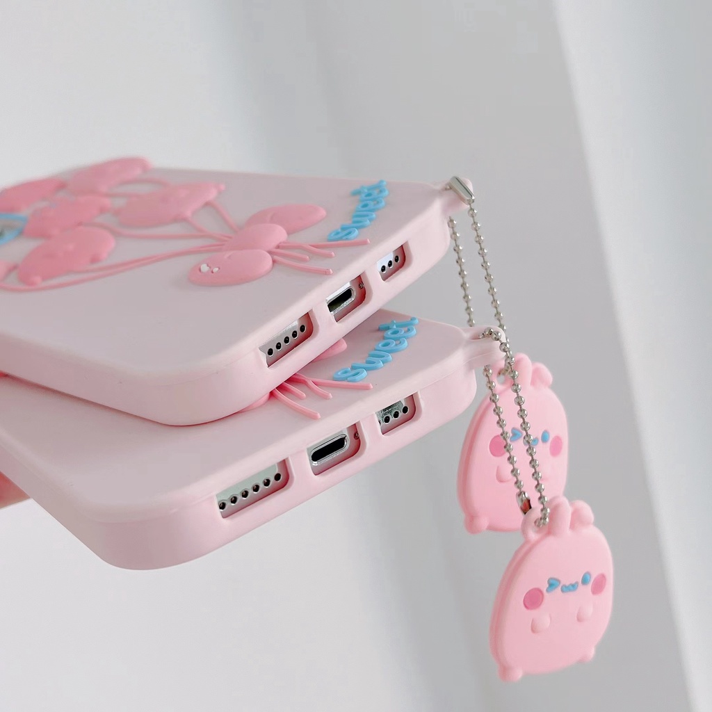 Ốp Điện Thoại Silicon Mềm Chống Sốc Phối Mặt Hình Thỏ Hoạt Hình Cho iPhone 13 12 11 Pro Max XR XS Max X 7 8 6 6s Plus