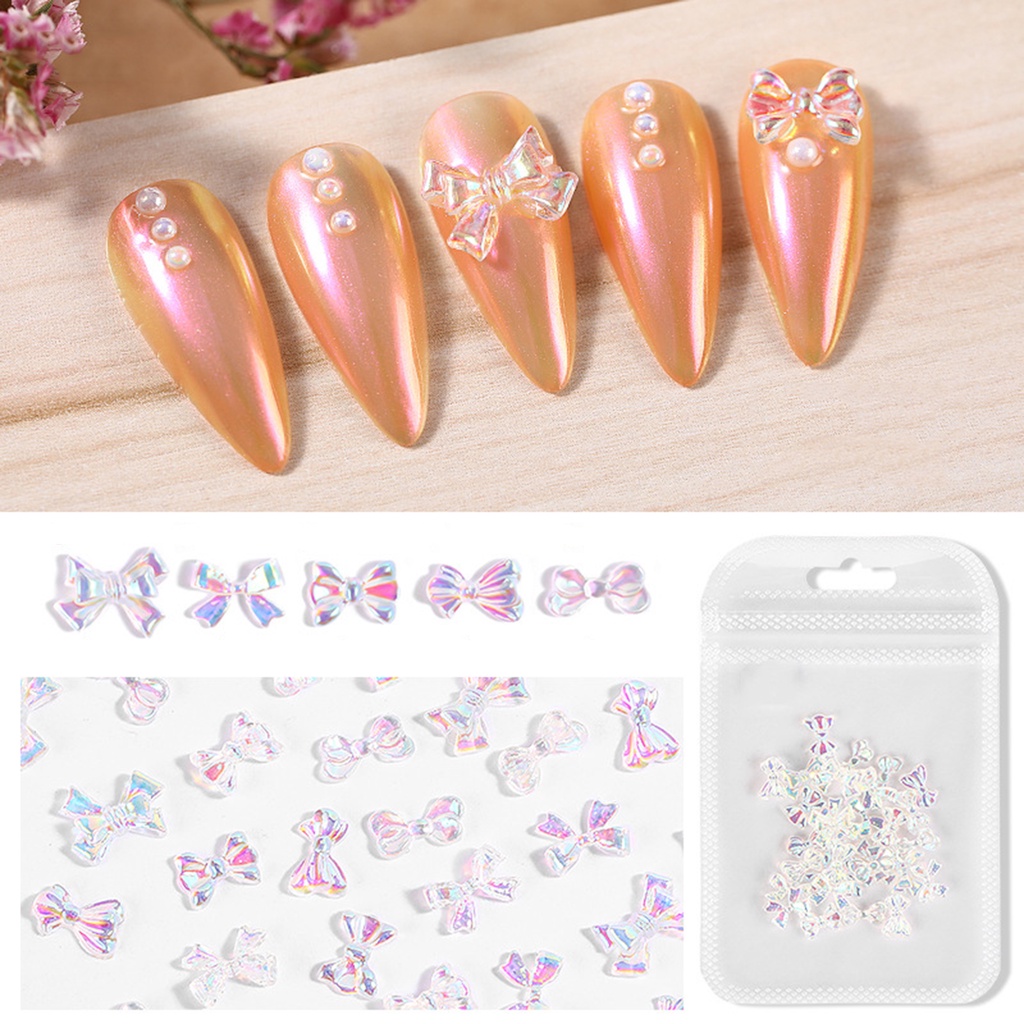 [Hàng mới về] Set 30 Nơ Đính Đá Trang Trí Móng Tay Cho Nữ