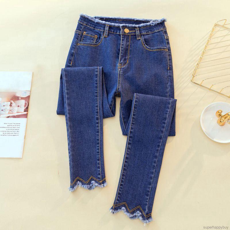 Quần jeans nữ lưng cao co dãn