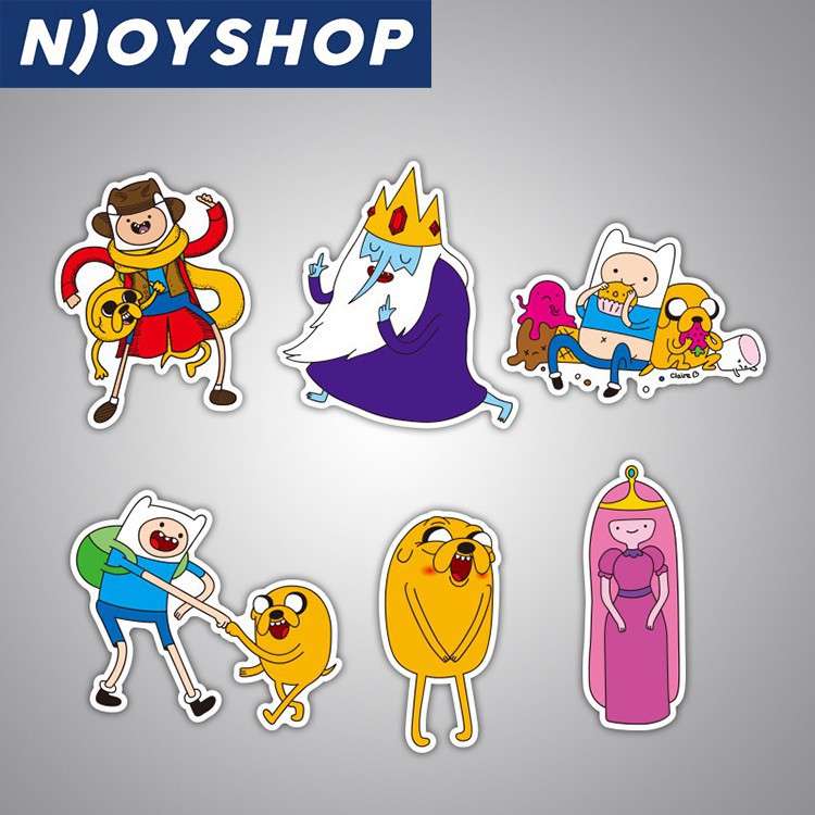 SET 29 MIẾNG STICKER ADVENTURE TIME CHỐNG NƯỚC DÁN NÓN BẢO HIỂM, LAPTOP, VALI, TỦ, BÀN HỌC, XE MÁY