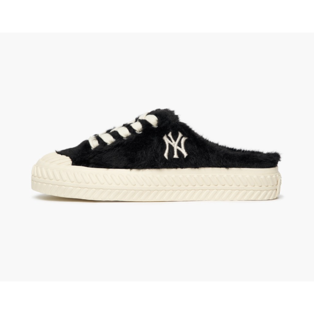 Giày MLB mule lông đen