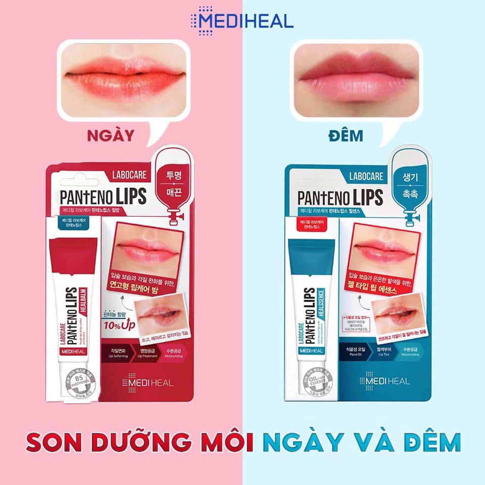 Son dưỡng giảm thâm môi Mediheal Labocare Panteno Lips Labo Care Xanh, Đỏ, Cam