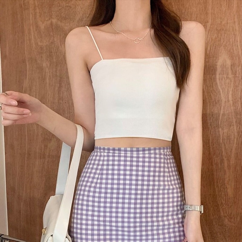 Áo 2 Dây Sợi Bún Croptop, Áo Crotop 2 Dây Chất Cotton Co Giản Mịn Đẹp By Nuti Shein