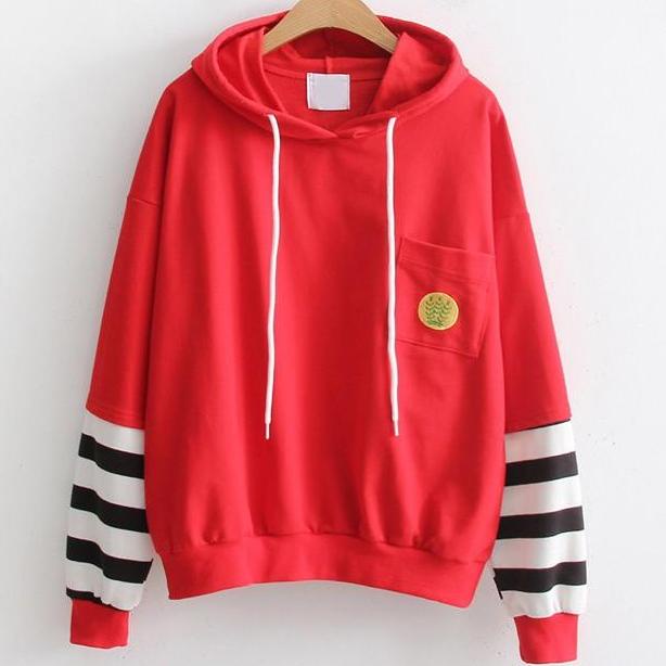 Áo khoác Hoodie nữ chất nỉ phối tay siêu xinh | BigBuy360 - bigbuy360.vn