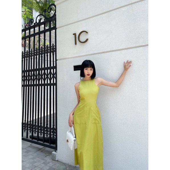 SAP-Đầm dài hai túi không tay