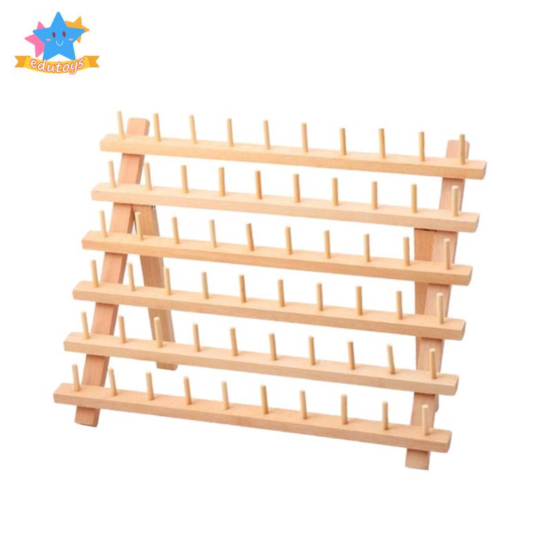 Giá đựng 60 cuộn chỉ bằng gỗ bền bỉ tiện lợi