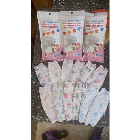 [giao hoả tốc]Set 10-50 cái khẩu trang KF94 cho bé 4-10 tuổi Tuấn Huy