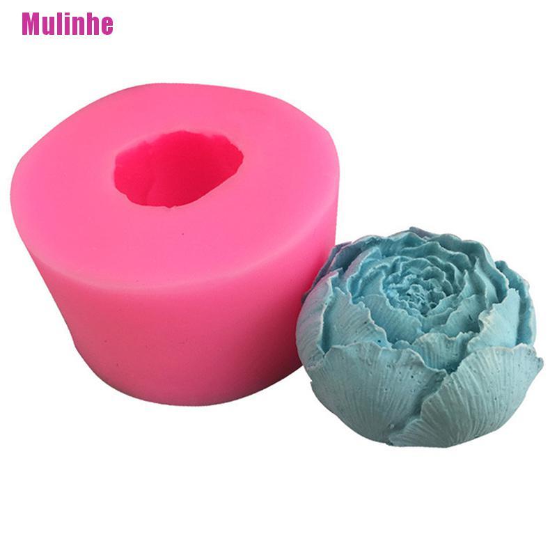 Khuôn Silicone Tạo Hình Làm Bánh Kẹo / Xà Phòng Hình Hoa Mẫu Đơn DIY