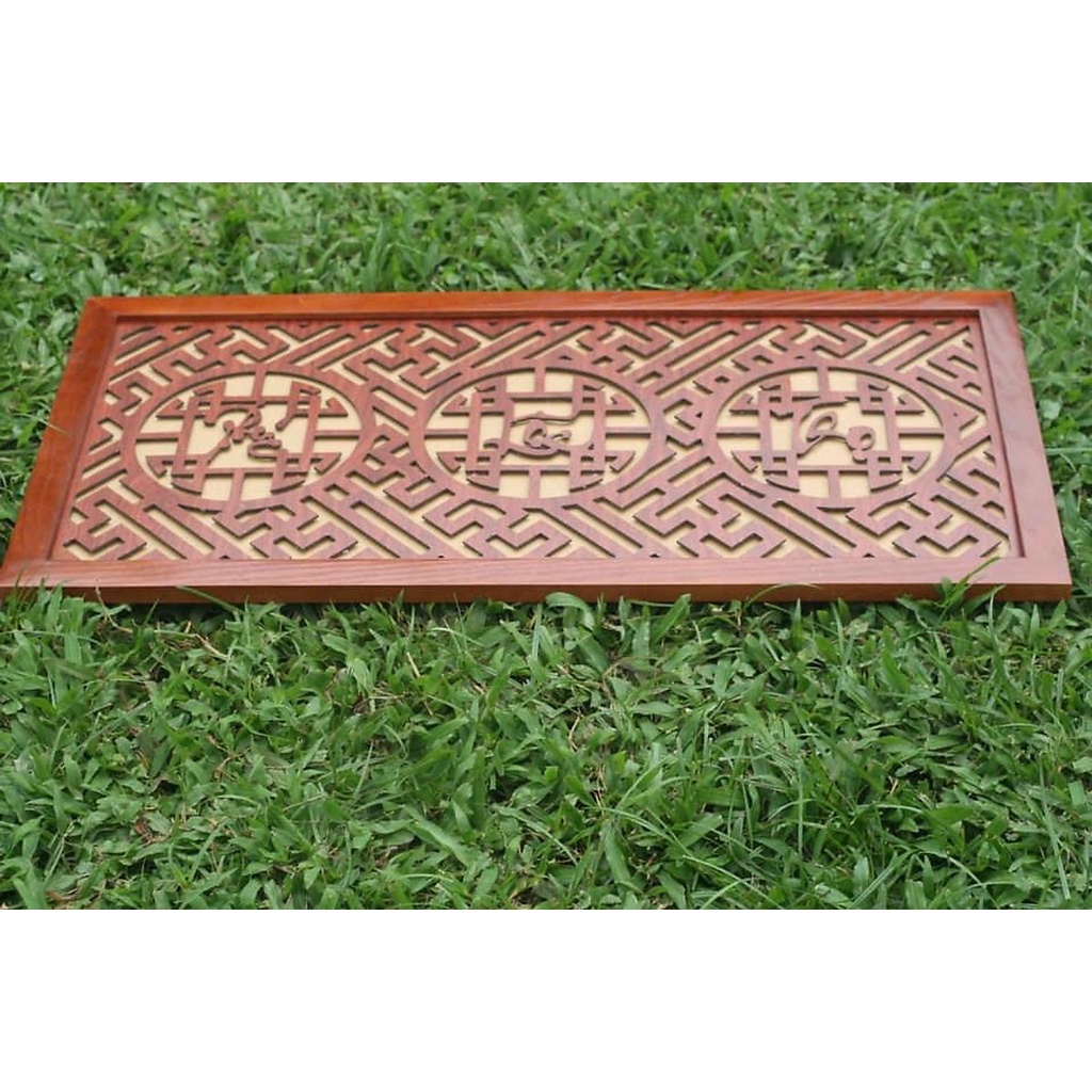 Tấm chống ám khói Nhang, Khung gỗ sồi chữ Phúc Lộc Thọ TM121102- Đồ thờ Tịnh Phương