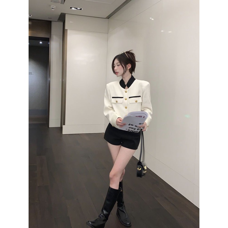 COZOK Áo Khoác Tay Dài Dáng Ngắn Dễ Phối Đồ Hợp Thời Trang