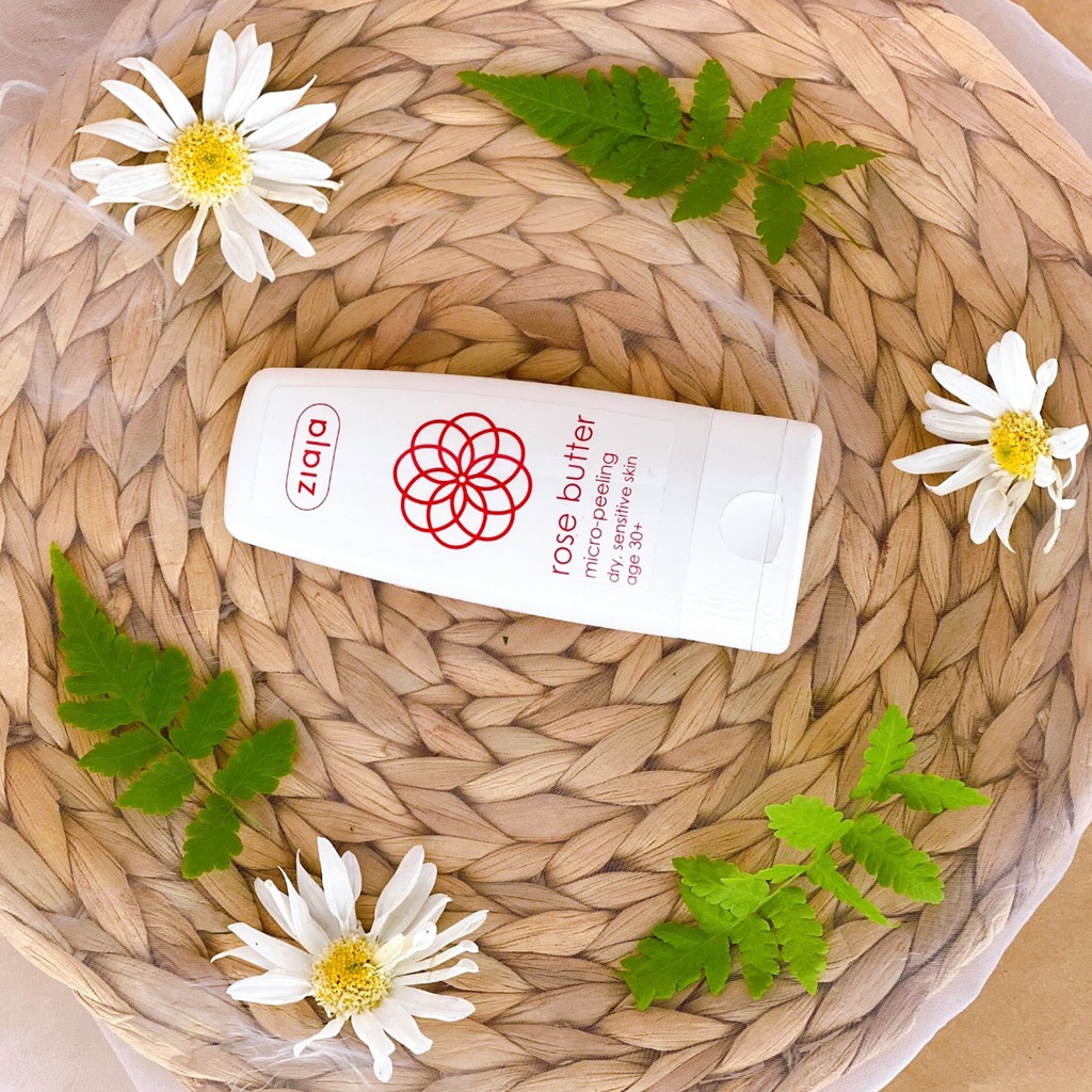 Tẩy tế bào da chết chết xuất hoa hồng Ziaja Rose Butter Micro-Peel không gây kích ứng 75ml
