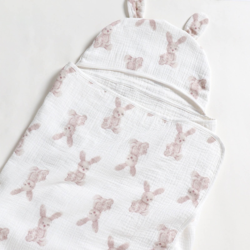 Chăn Quấn Em Bé Bằng Cotton Mềm Mại In Họa Tiết Hoạt Hình Dễ Thương