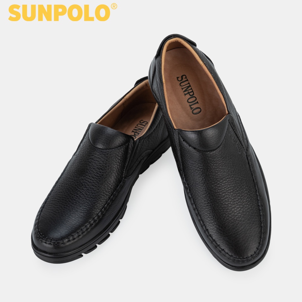 Giày lười nam Da bò cao cấp SUNPOLO đi làm công sở, đi chơi Màu Đen/Nâu - MU1732