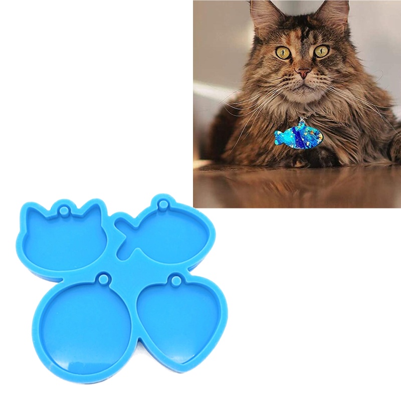 Sa Khuôn Silicone Làm Móc Khóa Hình Trái Tim / Cá / Mèo Xinh Xắn