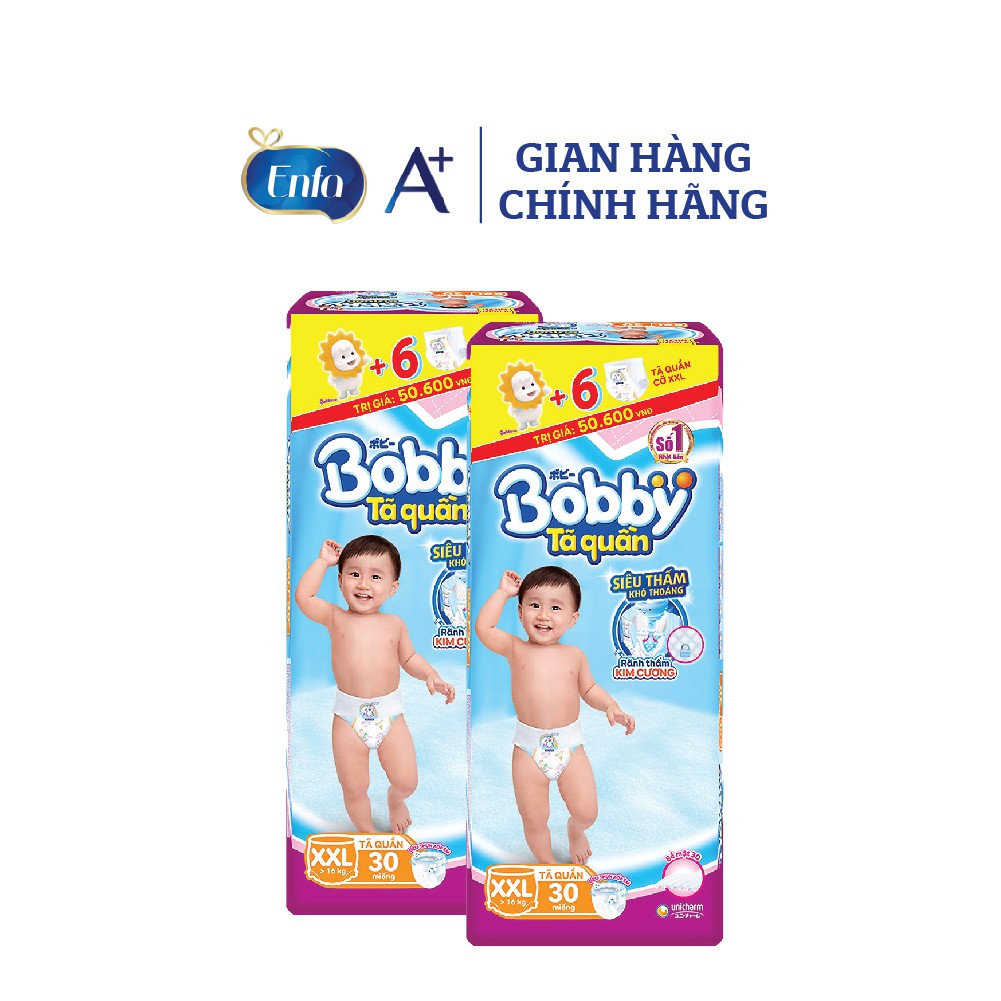 [Mã FMCG80 giảm 10% đơn từ 400K] [MKB Gift] Tã quần Bobby XXL30