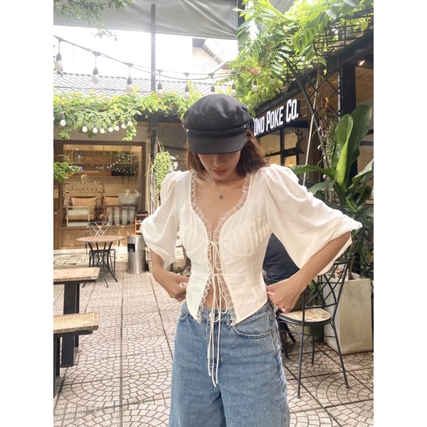 Áo AURORA TOP - Áo Croptop - Áo cột nơ - Áo Thiết Kế