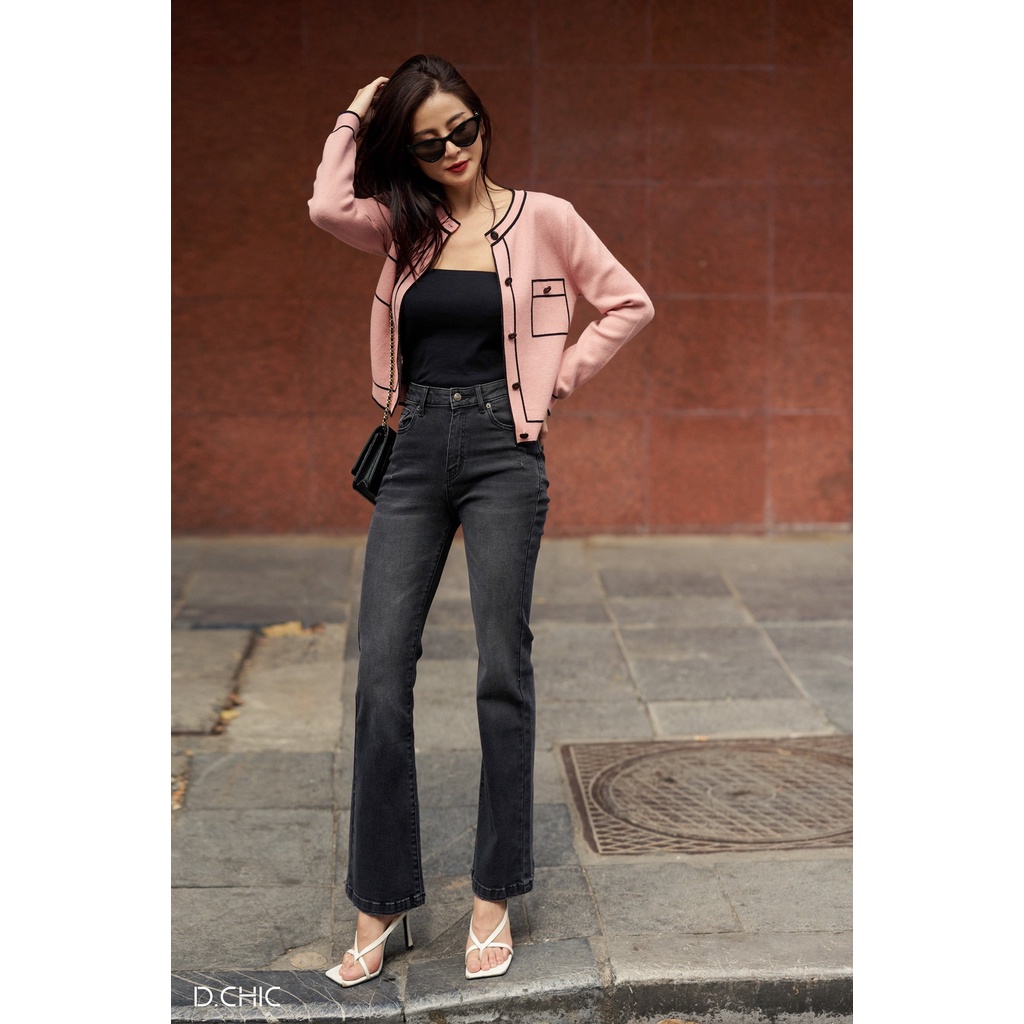 Quần jean ống suông bạc xước D.CHIC MS: 488023