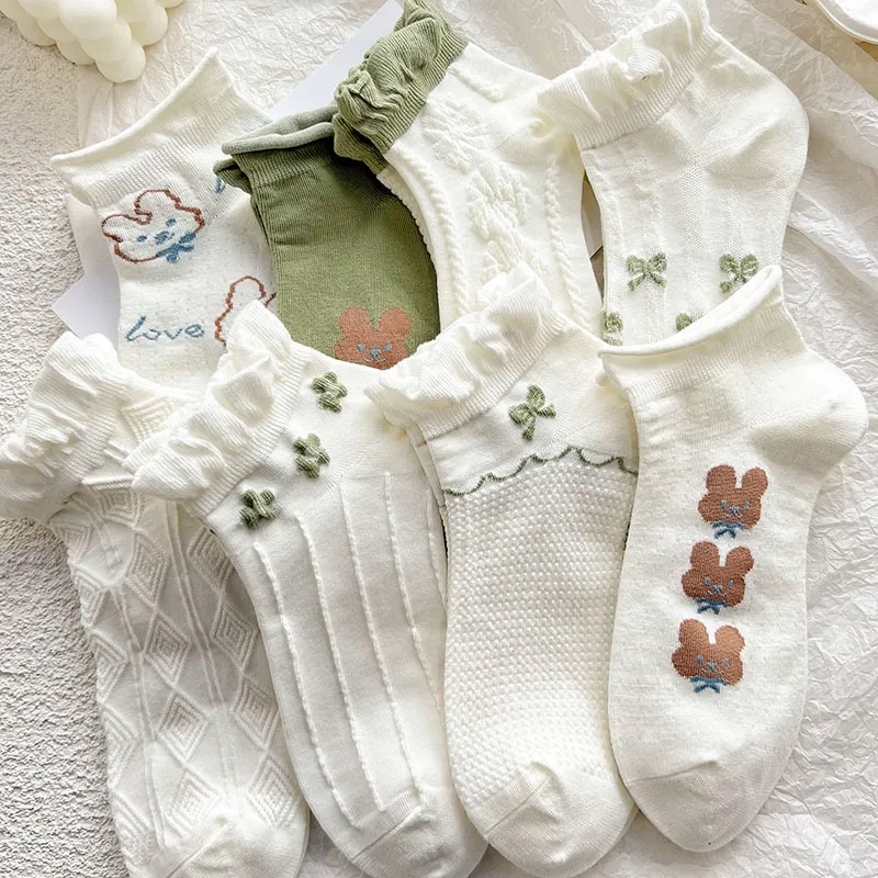 Vớ Ngắn Phối Ren Phong Cách Hàn Quốc Cho Nữ