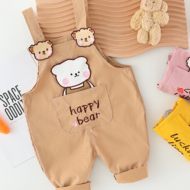Set áo thun dài tay in chữ + quần yếm thời trang cho bé