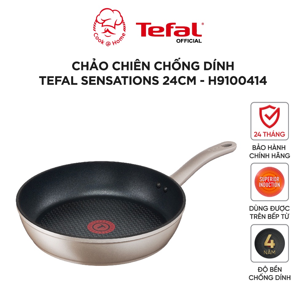 Chảo chiên chống dính Tefal Sensations dùng cho mọi loại bếp H9100414-H9100514-H9100614