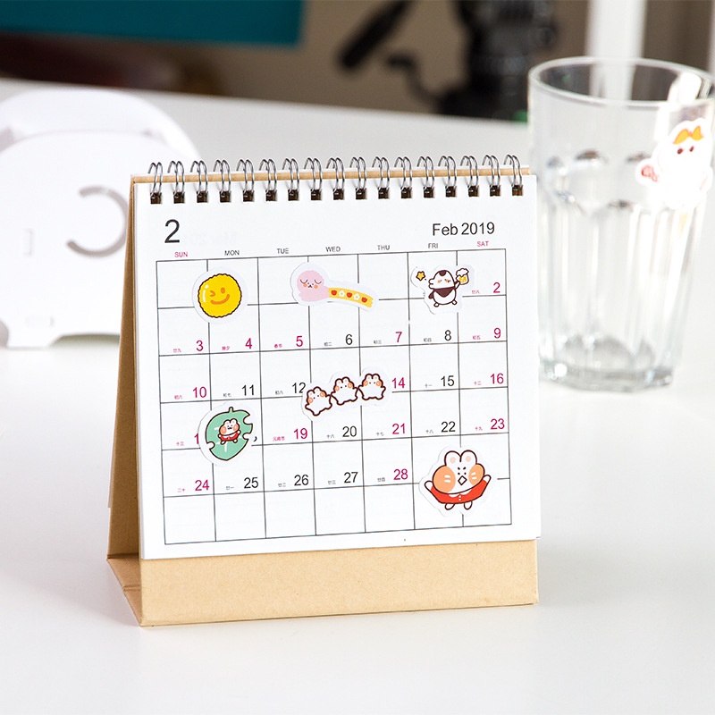 Sticker động vật dễ thương gấu và thỏ trang trí sổ tay 40 miếng