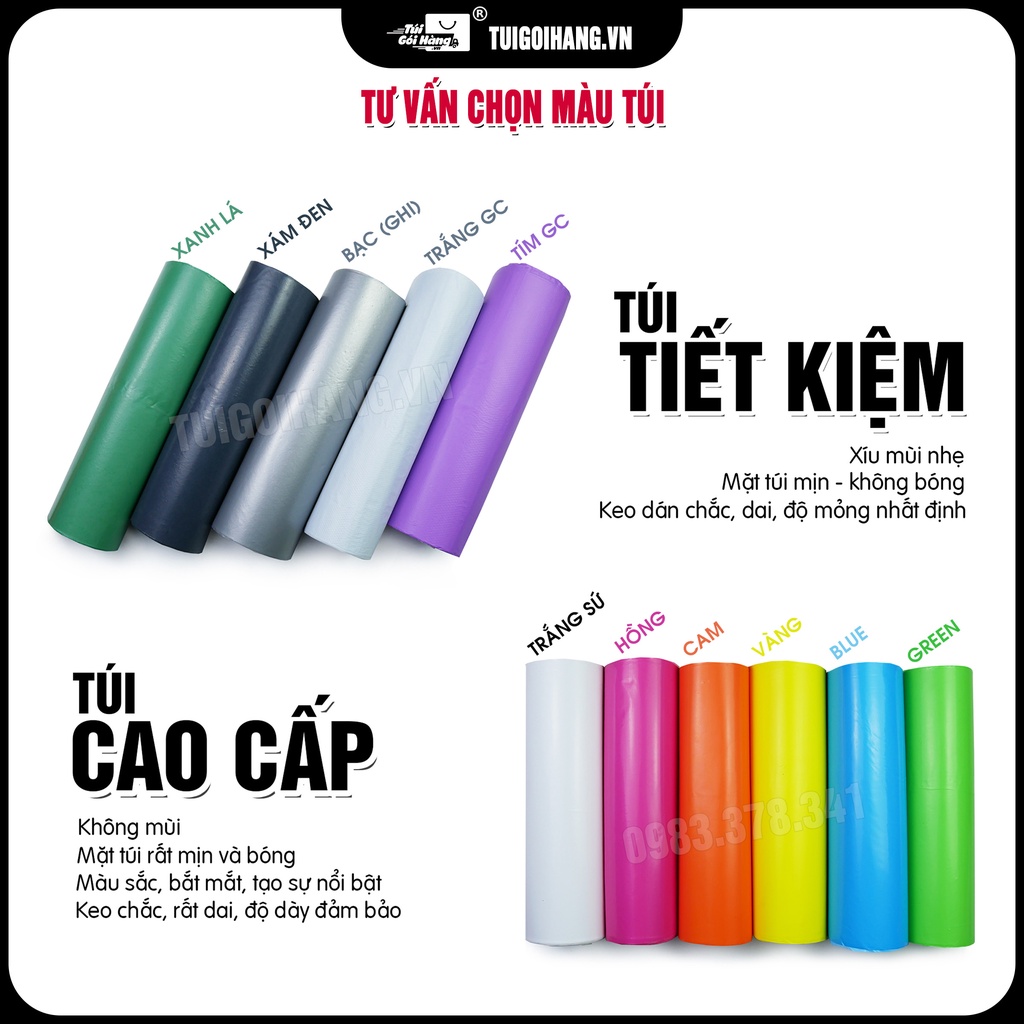 Túi Gói Hàng Niêm Phong 32x45cm TUIGOIHANGVN Cuộn 100 Cái - Có Dán Chống Bóc - In Logo Theo Yêu Cầu