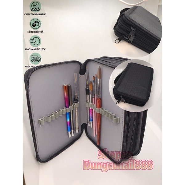 Bóp Cọ Nail 3 Ngăn Để Hơn 50 Cây Cọ