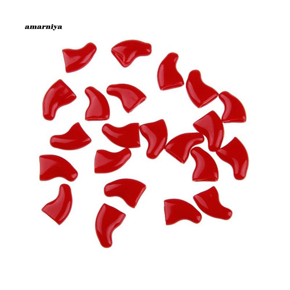 Bộ 20 móng tay giả bằng nhựa dẻo nhiều màu sắc kèm keo dán dành cho mèo cưng