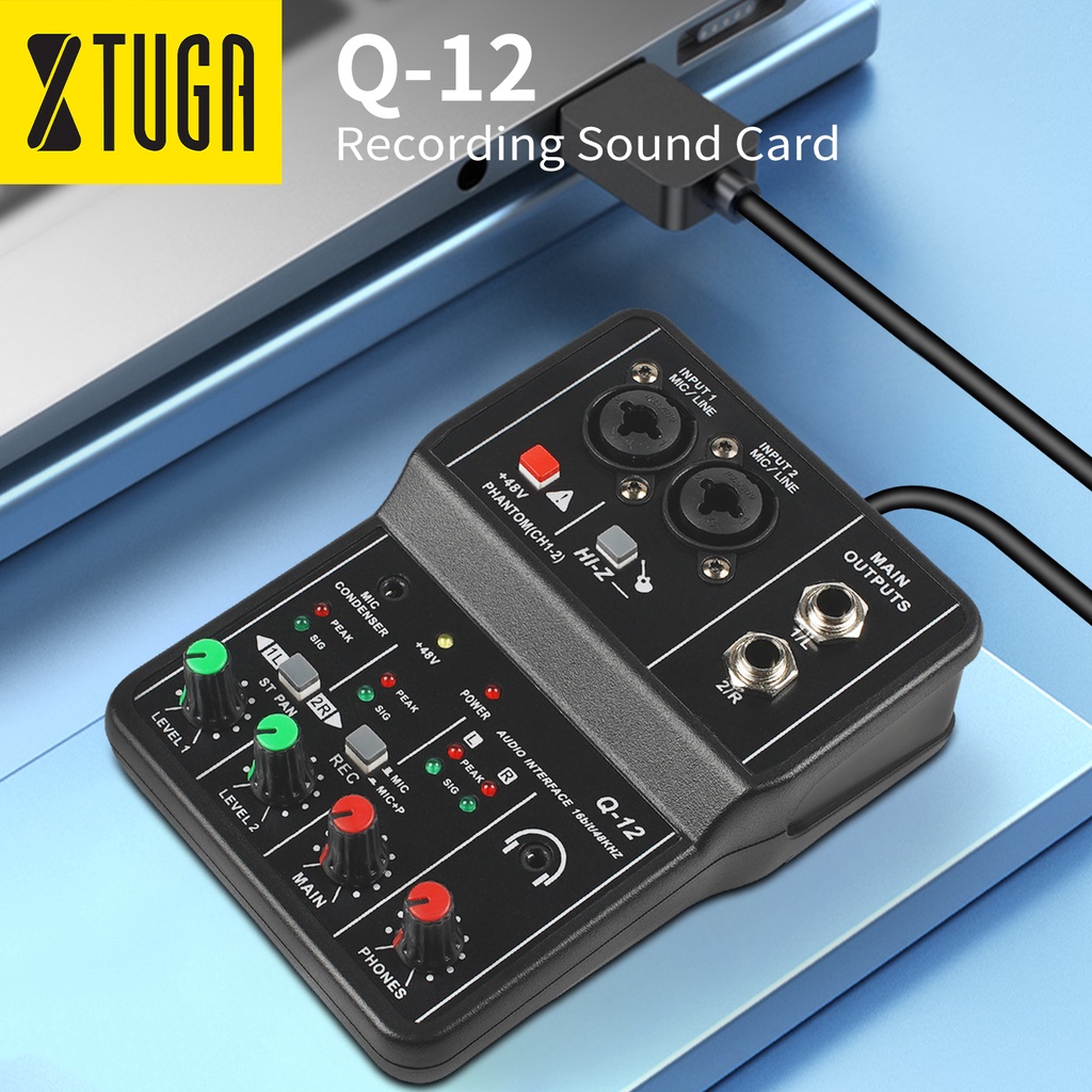 Thẻ Ghi Âm 2 Kênh xtuga q-12 mini usb Âm Thanh Nổi / mono Cho Đàn guitar Điện / studio