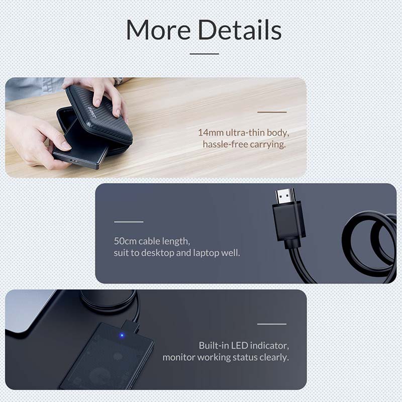 Hộp ổ cứng ORICO 2.5 inch HDD SATA sang USB 3.1 Type-C SSD 2TB 4TB HDD cho Samsung Seagate (2169C3) | BigBuy360 - bigbuy360.vn