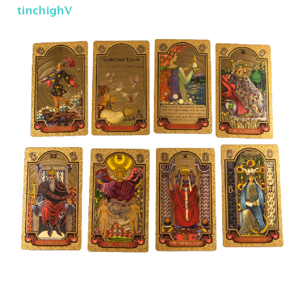 Bộ Bài Tarot Bằng Giấy PVC Mạ Vàng Chống Thấm Nước Và Mài Mòn