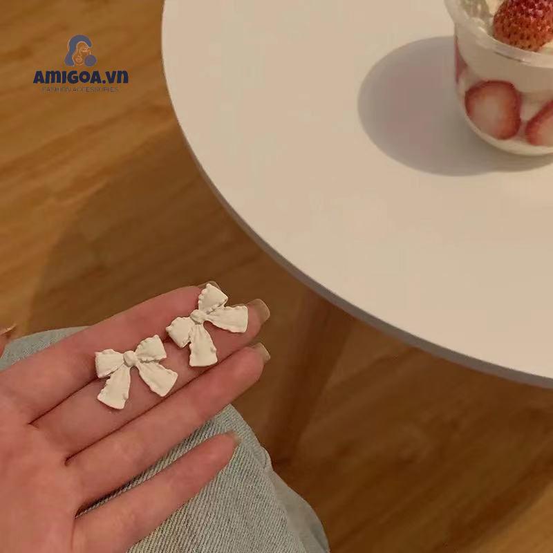 ✨✨ Bông Tai Kim Bạc 925 Hình Nơ Màu Sắc Dễ Thương Thời Trang Mùa Hè Dành Cho Nữ