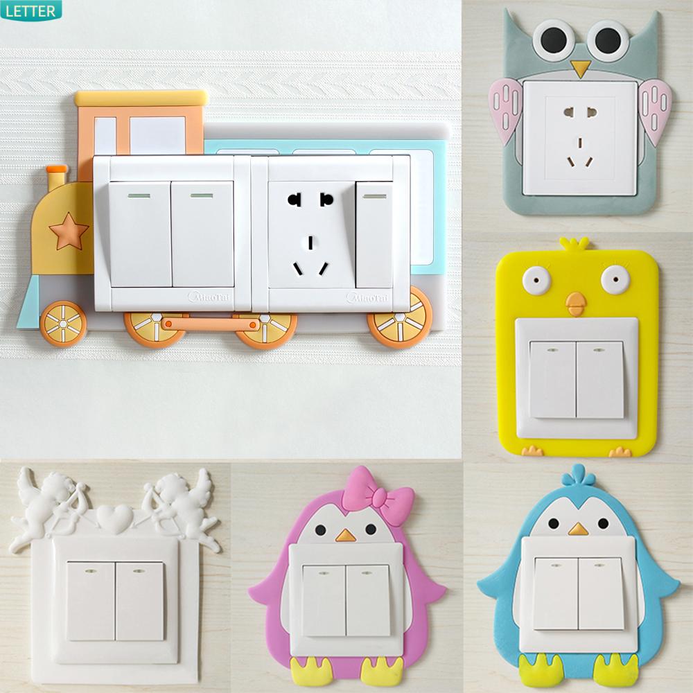 Miếng Dán Trang Trí Ổ Cắm Điện Bằng Silicon Mềm Màu Dạ Quang Sáng Tạo