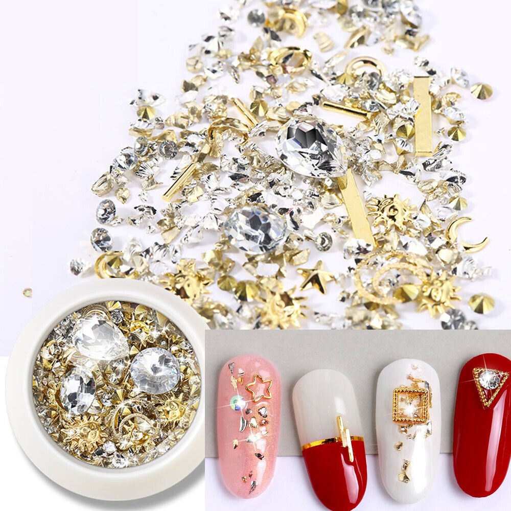 1 Hộp Đá 3D Lấp Lánh Đính Móng Tay Nghệ Thuật