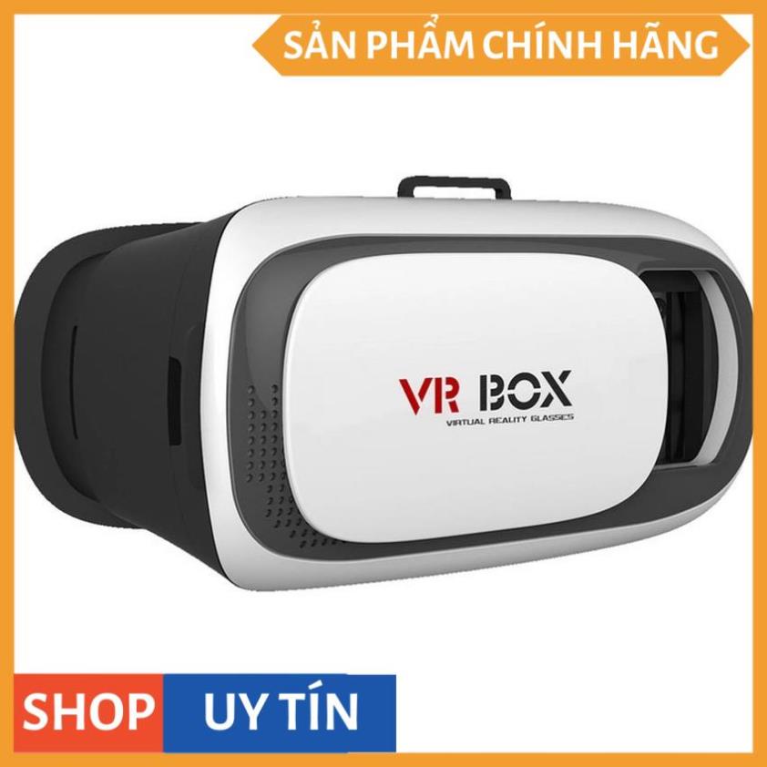 Kính thực tế ảo VR Box phiên bản 2 (Trắng) và tay cầm chơi game tặng 1 giá đỡ điện thoại hình con heo