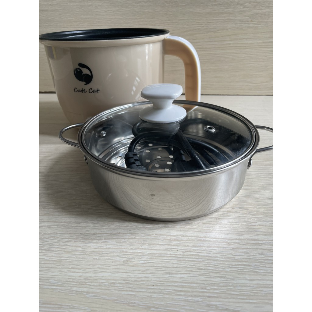 NỒI ĐIỆN MINI CUTE CAT 1,8L + TẶNG KÈM ĐẦU ĐỔI CHẤU | BigBuy360 - bigbuy360.vn