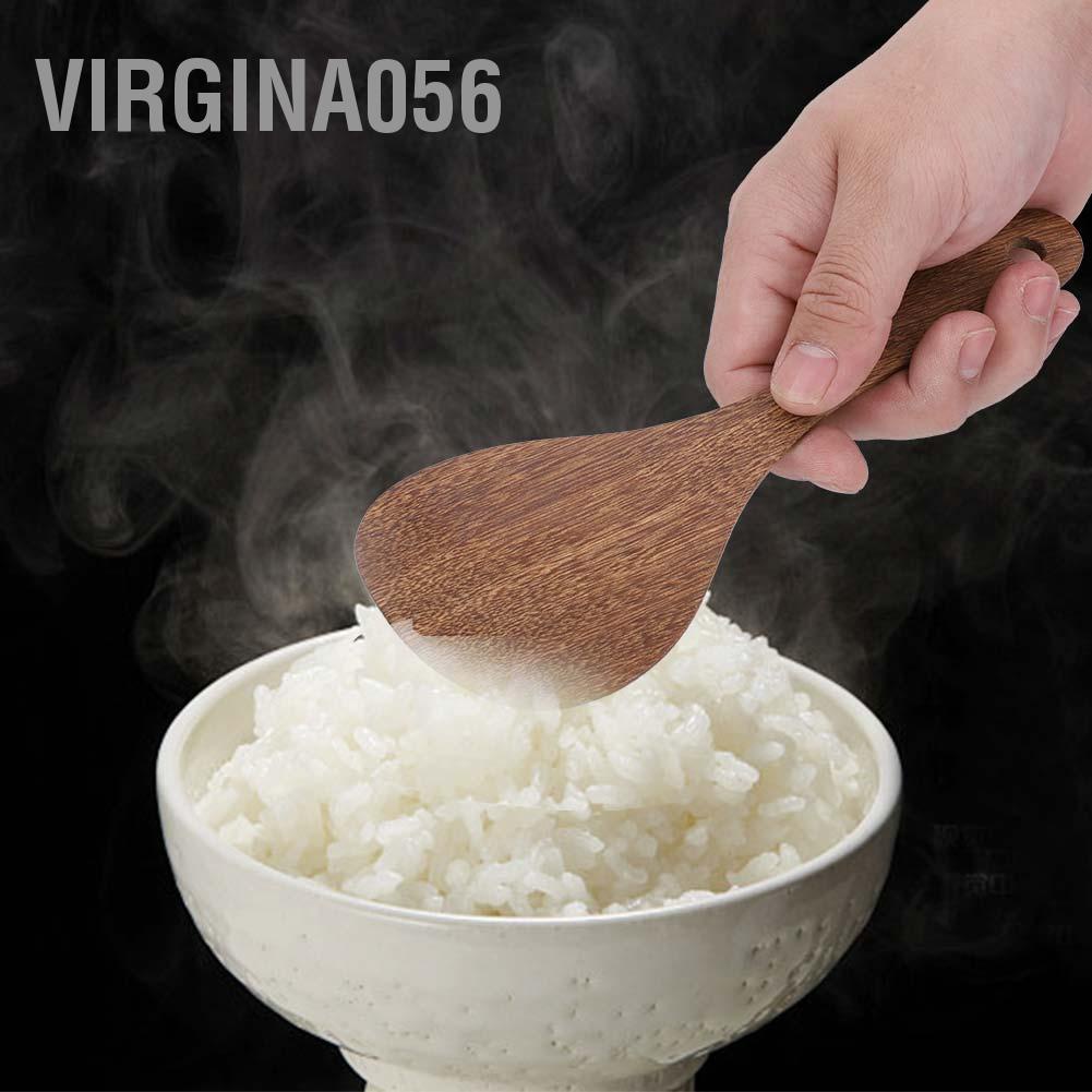 Virgina056 Kitchen Cooking Tool Shovel Wooden Spatula Fried Rice Turner Utensils