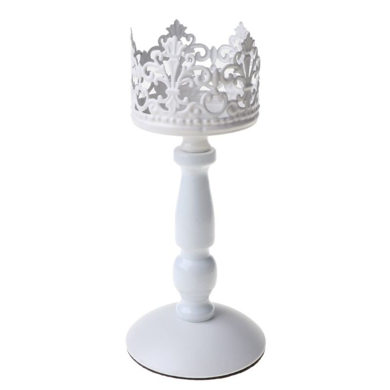 Giá Đỡ Nến Bằng Kim Loại Màu Trắng Siêu Lãng Mạn Trang Trí Bàn Tiệc Cưới