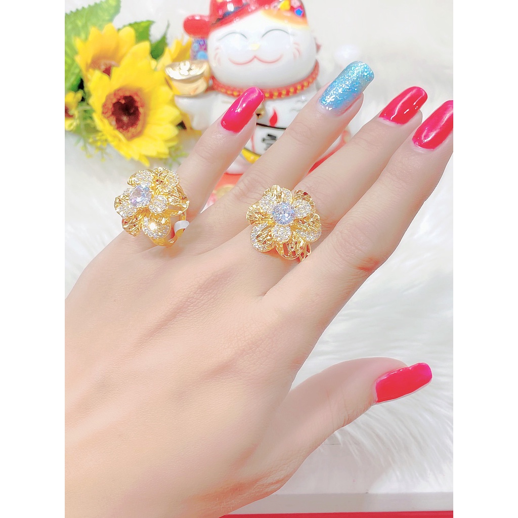 Nhẫn nữ đính xoàn N92 mạ 18k - xi kim cao cấp (giá tốt nhất)